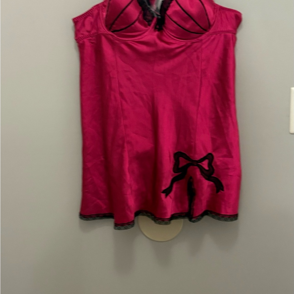 Elegant Pink Lace Trim Chemise - Picture 6 of 10